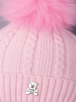 Шапка зимняя вязаная с помпоном для девочки
