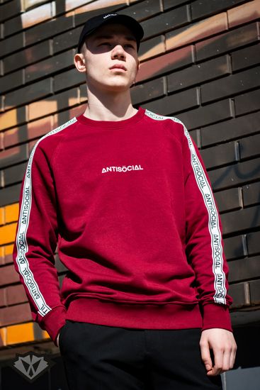 Свитшот Antisocial Sweatshirt Bordeaux Stripe (бордовый)