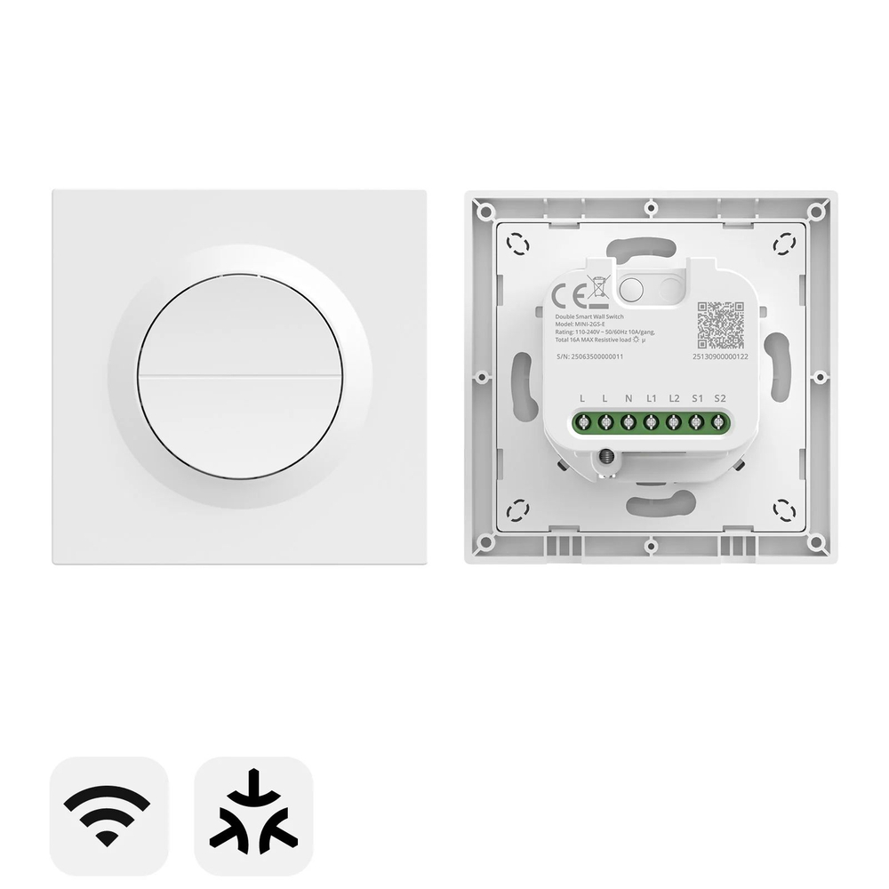 Двухканальный выключатель Matter с поддержкой Wi-Fi SONOFF MINI-2GS-E