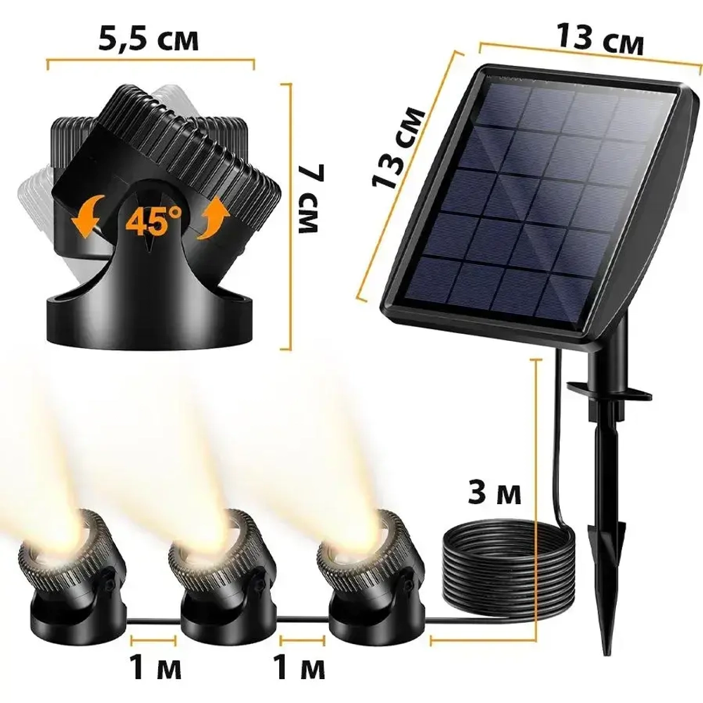 Декоративная подсветка для пруда и сада, теплый свет, IP68