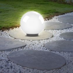 Садово-парковый светильник ЭРА НТУ 02-60-201 шар опаловый призма на опору / кронштейн IP44 Е27 max60Вт d200mm | Садово-парковые светильники