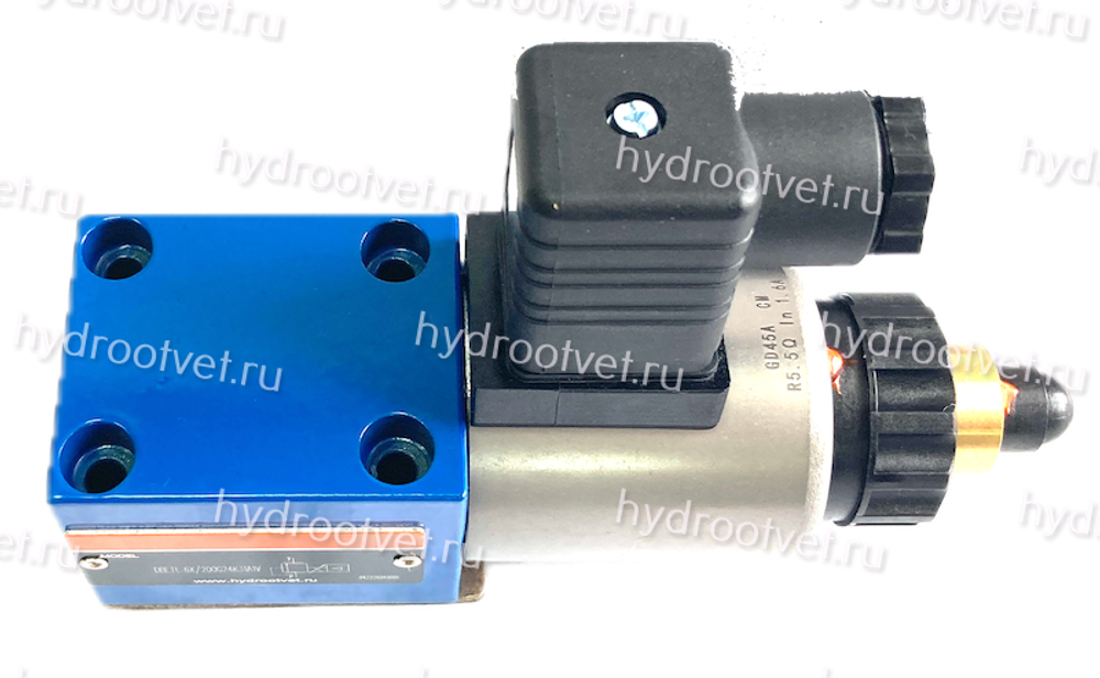 DBET-6X/50G24K4V - Пропорциональный предохранительный клапан Ду6 (пилот), давление регулировки до 50 бар, встроенные усилитель = нет