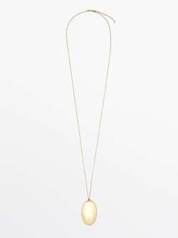 Massimo Dutti Ожерелье с металлической подвеской, золотистый