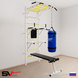 Шведская стенка Sv Sport 5261 (Турник рукоход/Брусья/Стойка/Скамья/Цепь/Мешок 15кг)