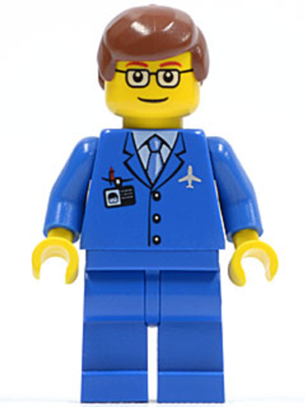 Минифигурка LEGO Air035 Аэропорт — синий пиджак и галстук