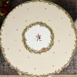 СКАТЕРТЬ КРУГЛАЯ "ЩЕЛКУНЧИК" ,190СМ ,БЕЖЕВЫЙ , 100%ХЛОПОК , ТВИЛ