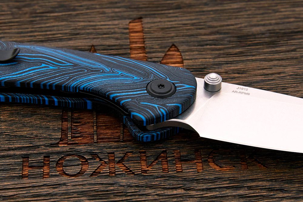 Нож складной CJRB Feldspar, клинок 89мм, сталь AR-RPM9, рукоять G10 чёрно-синий