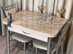 Раскладной стол с ящиком Wide beige marble