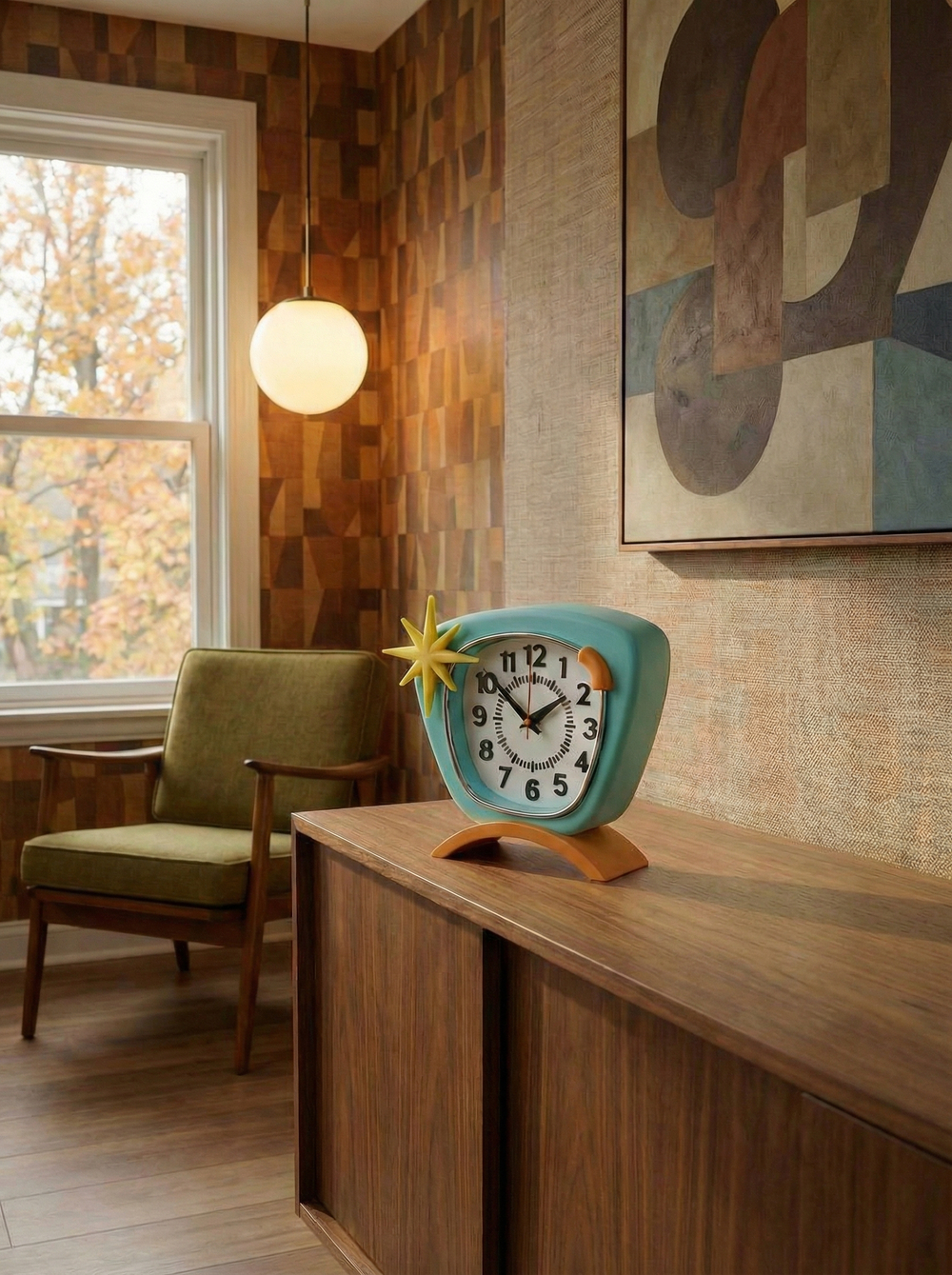 Настольные часы SUNNY POP 25 × 27 см в стиле mid-century modern