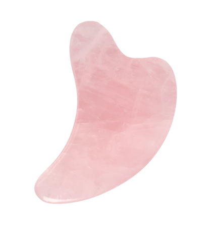 Скребок гуаша для массажа - сердце Moon (розовый кварц, 10 см)