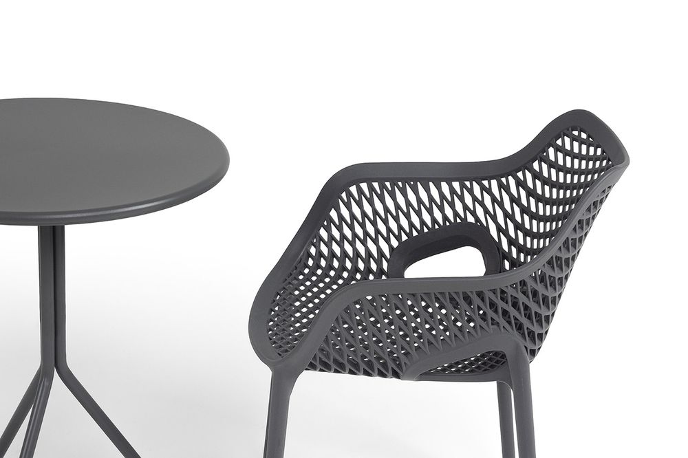 "Беллини" обеденная группа на 2 персоны, цвет темно-серый