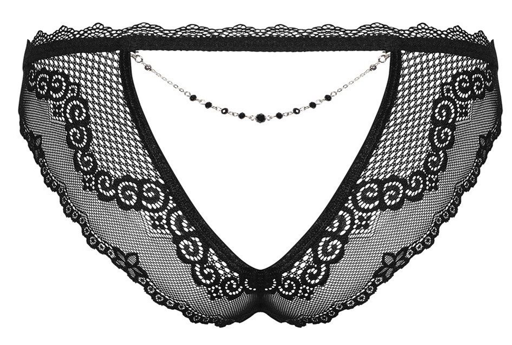 Оригинальные трусики Millagro с цепочкой (Размер: L-XL) (Цвет: черный)