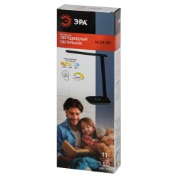 Настольный светильник ЭРА NLED-502-11W-BK светодиодный с RGB ночником черный