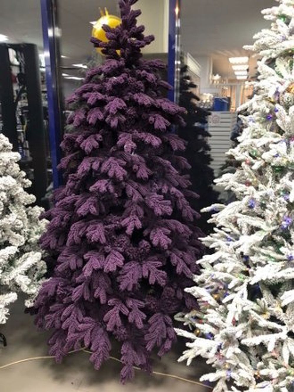 Заснеженная елка фиолетовая "Таврида" (Литая+пвх) 270 см / 2.7 м