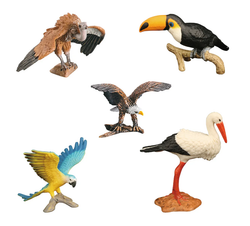 Игровой набор Masai Mara Мир диких животных: орел, попугай ара ,аист, тукан, стервятник