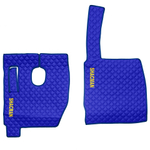 Ковры SHACMAN F3000 (экокожа, синий, синий кант, желтая вышивка)