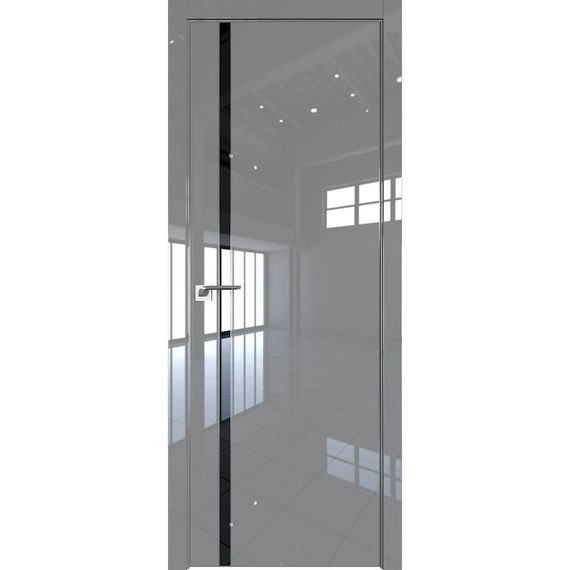 Межкомнатная дверь глянцевая Profil Doors 21LE грей люкс со вставкой