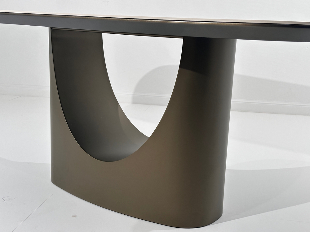 Стол CRESPO 180  TRAVERTINE CA086, керамика / Темное золото, ®DISAUR