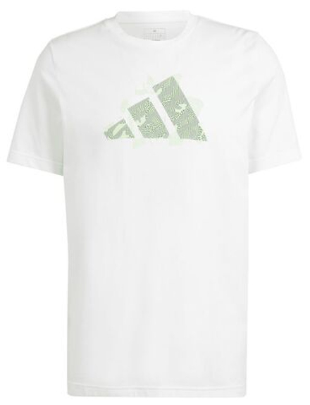 Мужская теннисная футболка Adidas Tennis Logo Slam Graphic T-Shirt - белый