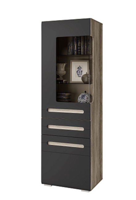 Шкаф Наоми ШК-23 со стеклом левый дуб каньон/графит