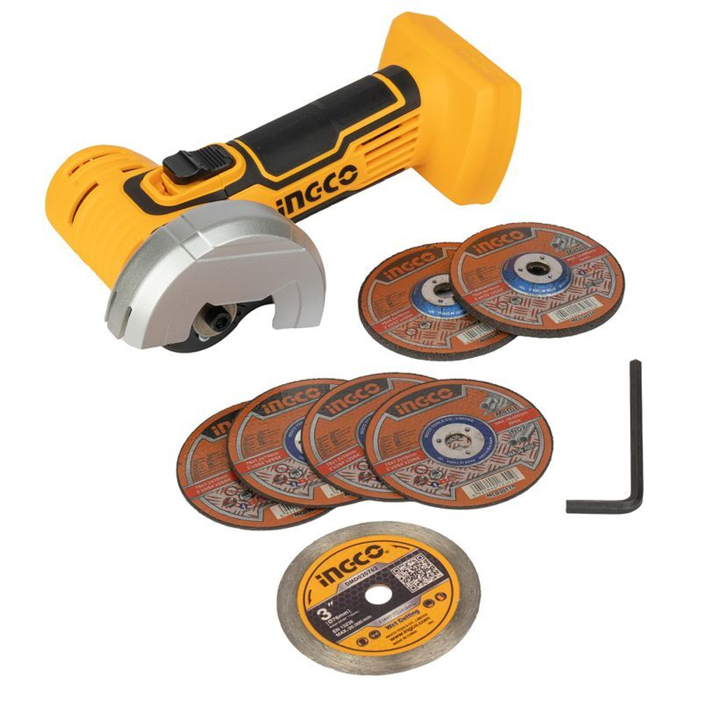 УШМ мини INGCO CAGLI7601 76 мм 20В Li-Ion без акб