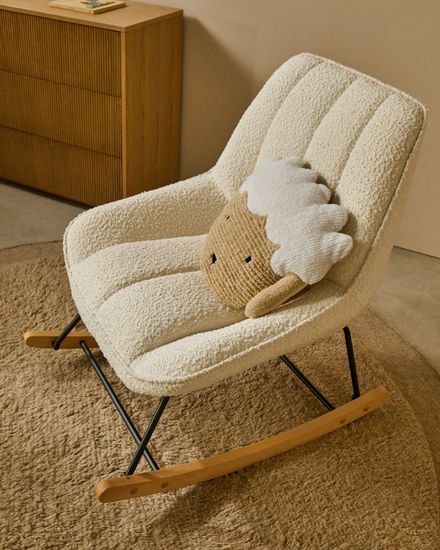 Кресло-качалка Marlina из ткани букле белого цвета Испания