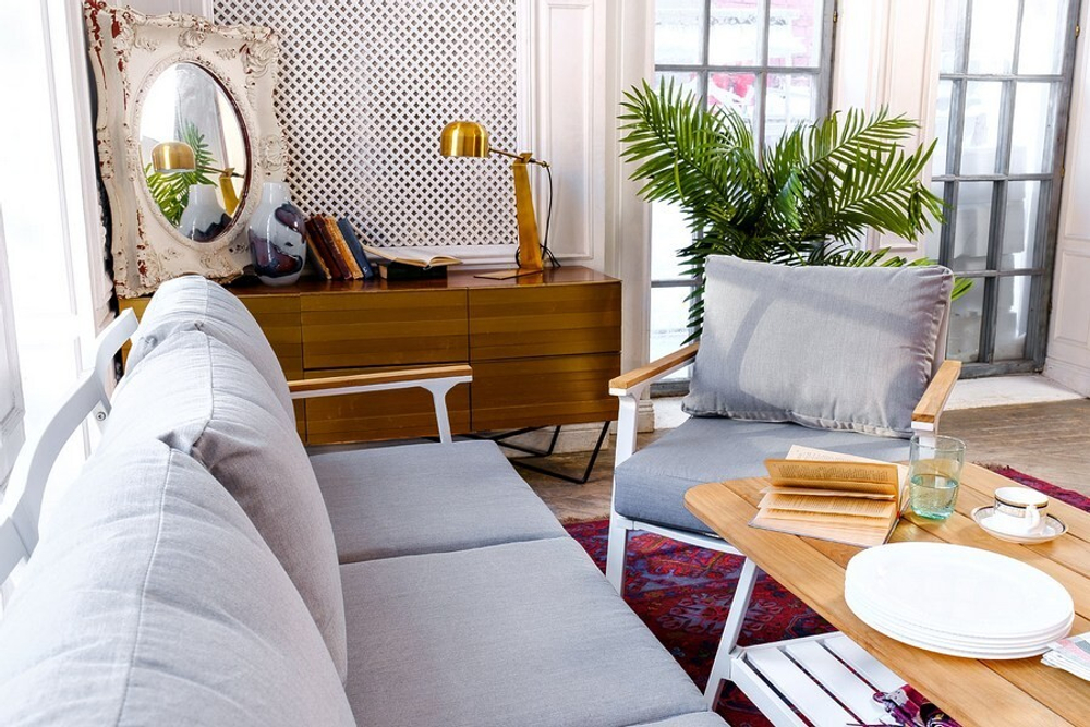 Диванная группа из алюминия CONCORDE L белая