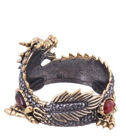 Народные промыслы AM-3872 Подсвечник «Дракон Китай» (латунь, янтарь)