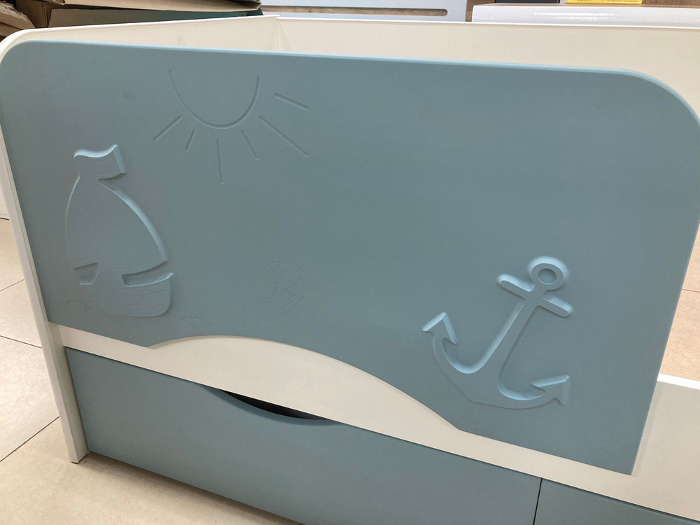 Кровать-софа Кораблик белый/ниагара 800*1600