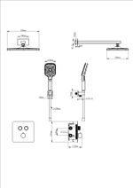Душевая система с термостатом встраиваемая WONZON & WOGHAND, Белый матовый (WW-B4003-MW)