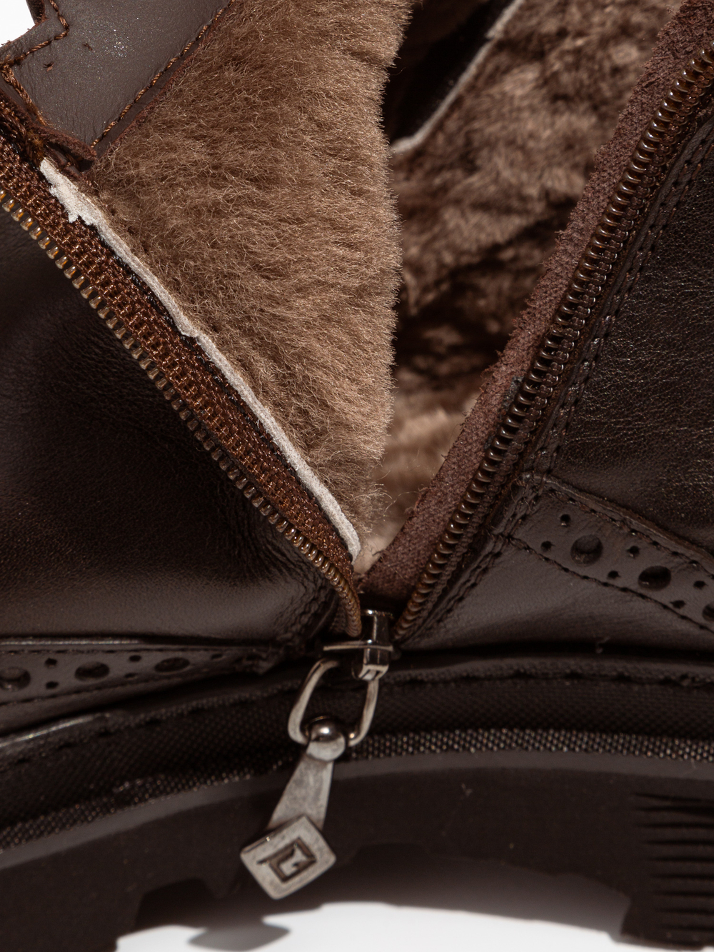 Кожаные ботинки Luca Guerrini 11530 коричневые на меху