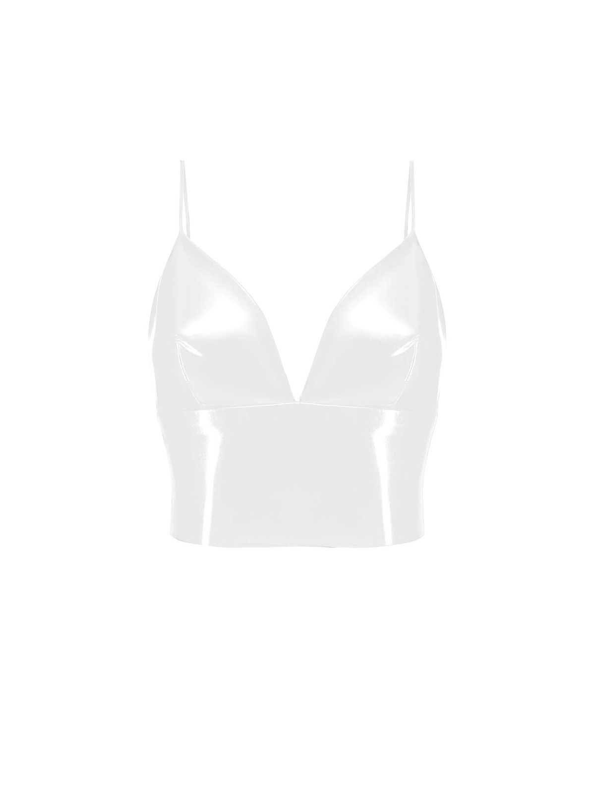 Укороченный топ-бюстье из лаке