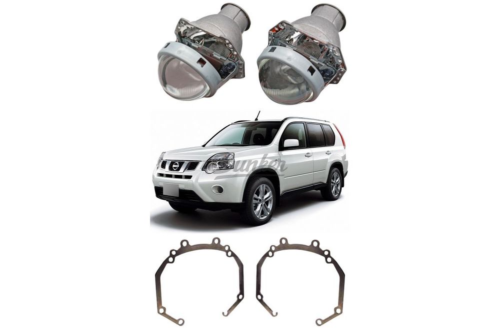 Готовый комплект для замены штатных линз Nissan X-Trail рестайлинг 2010-2015