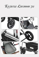 Детская коляска-трансформер 2в1 Luxmom 711 / черного цвета