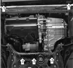 Усиленная защита Motodor картера двигателя, кпп, 2 мм, сталь. для Skoda Kodiaq, Volkswagen Tiguan, Karoq арт.72739