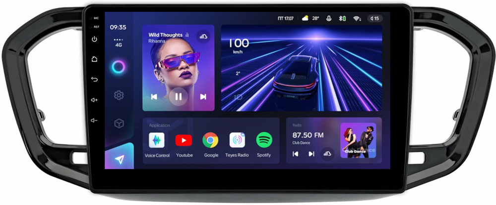Магнитола для Lada Vesta NG 2023+ (ШГУ, рамка черная глянцевая 9) - Teyes CC3 на Android 10, ТОП процессор, 4/32 Гб, CarPlay, SIM-слот