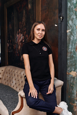 Поло женское чёрное "Череда" (Пике)