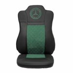 Чехлы Mercedes Actros MP4 (экокожа, черный, зеленая вставка)