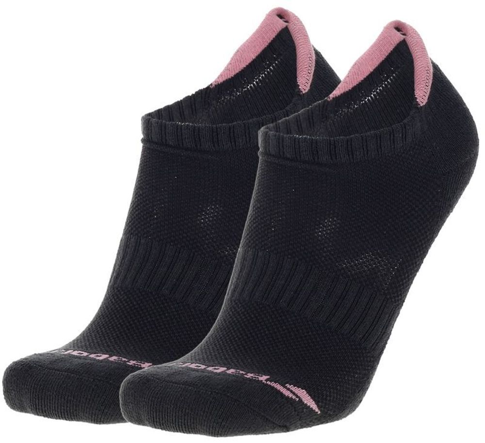 Теннисные носки Babolat Invisible 2 Pairs Pack Socks Women - black/geranium pink