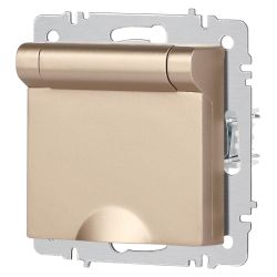 Розетка Intro Accent 6-203-04 2P+E Schuko с крышкой 16А-250В IP20 СУ AL/CU шампань