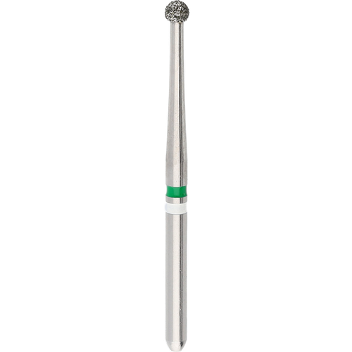 Бор алмазный для обработки всех видов керамики, включая ZrO2, шаровидный с длинной шейкой, "грубый", хвостовик турбинный длинный (FGL), Ø=1,8 мм, K.ZR6801L.315.018 Komet, Германия