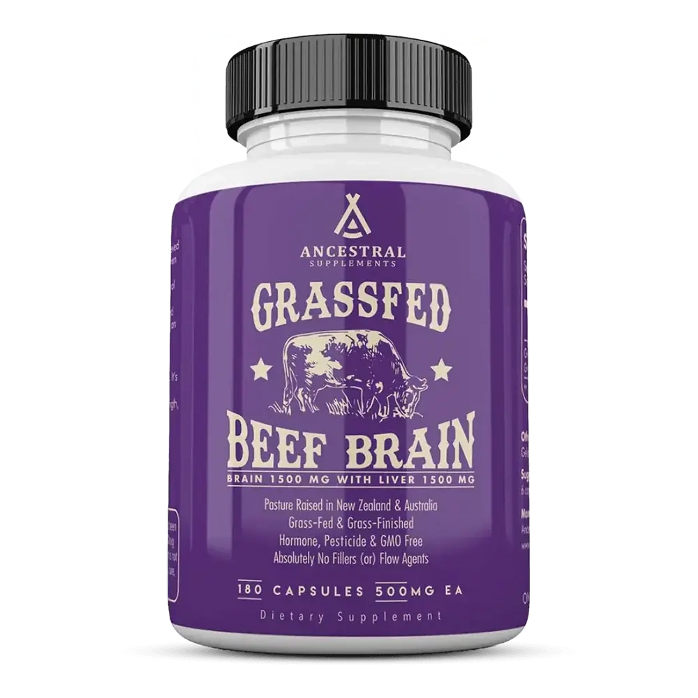 Ancestral Supplements - Grass fed Beef Brain 180 capsules 500mg