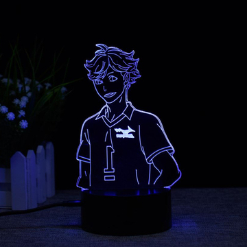 Акриловый светильник на черной подставке "Волейбол - Ойкава Тоору"