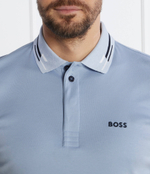 Поло PAUL CURVED BOSS GREEN - голубой(50469245)