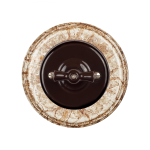 Выключатель 1кл. перекрестный, керамика, цвет коричневый B1-203-02