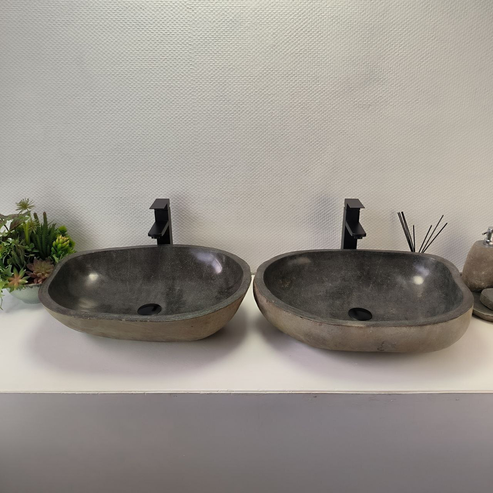 Раковина из речного камня ПАРА! RS-63831 56*44*15 2шт 0127