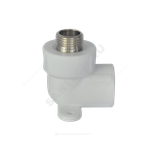 Угольник PP-R комбинированный белый Дн 25х1/2" НР с креплением PRO VALFEX 10121025-PRO