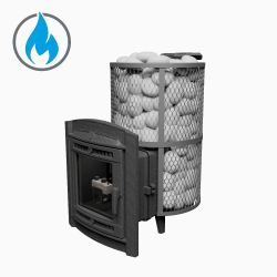 Печь банная «Атмосфера L» сетка нержавейка с газовой горелкой