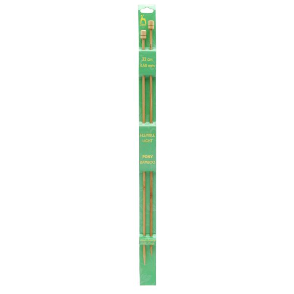 Спицы прямые Pony Bamboo ⌀3.5 мм, 33 см, бамбук, 2 шт, 66807