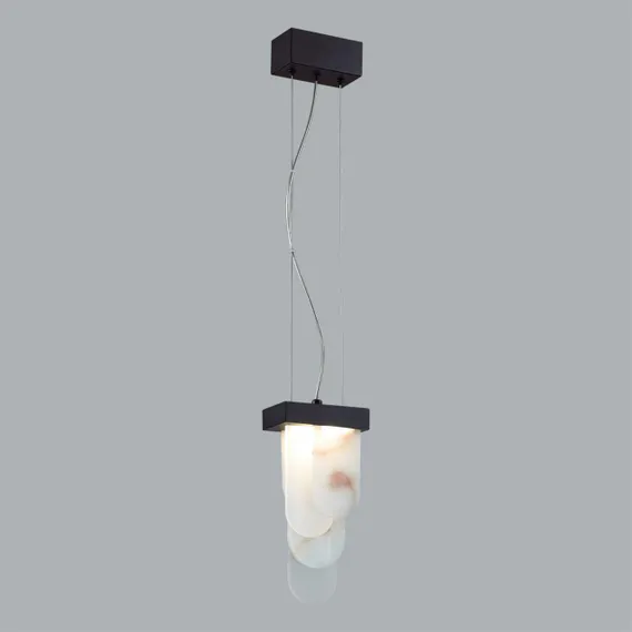 5438/12L HIGHTECH ODL_EX25 081 черный/металл/ смола под алебастр /акрил Подвес LED 12W 3000K 1489Лм FOROS